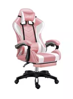 Silla Gamer Reclinable Con Reposa Pies Rosada LuBabycas