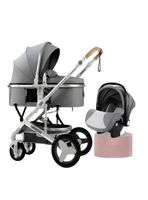 Coche Travel System Con Accesorios Gris LuBabycas