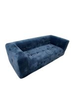 Sofá Comprimido Tela De Pana 200x90cm K30 Azul