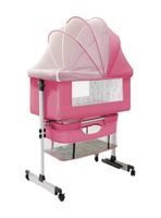 Cuna Colecho Con Mudador Y Accesorios Lubabycas Rosada
