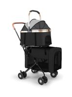 Cochecito Doble Para Mascotas Acura Negro By LuBabycas