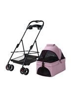 Coche Para Mascotas Perros Gatos 2 En 1 LuBabycas Rosado