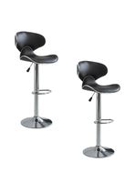 Pack 2 Sillas Piso Bar Premium Negras Altura Regulable YC229