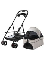 Coche Para Mascotas Perros Gatos 2 En 1 LuBabycas Gris