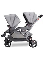 Coche Doble Duo Reclinable 9 Modos En 1 LuBabycas Gris