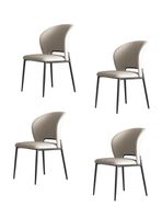 Pack 4 Sillas De Comedor Premium Ecocuero Deli Blancas