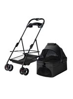 Coche Para Mascotas Perros Gatos 2 En 1 LuBabycas Negro