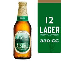 12X Cerveza Austral Lager Botellín 4,6° 330Cc