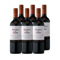 6x Vino Casillero Del Diablo Reserva Carmenere 13,5° 750cc