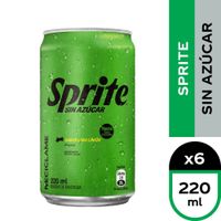 6x Bebida Sprite Sin Azúcar Lata 220cc