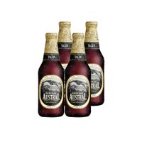 4x Cerveza Austral Yagan Dark Ale Botellín 330cc