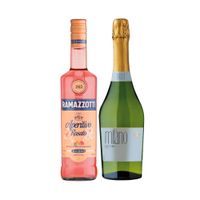 Licor Ramazzotti Rosato 700cc + Espumantes Milano Brut 750cc
