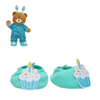 Pantuflas Build a Bear diseño cupcake colorido