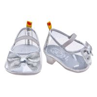 Zapatos Build a Bear plateados con lazo brillante