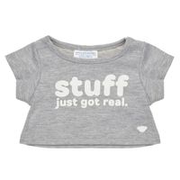Polera Build a Bear gris Stuff Just Got Real para peluche