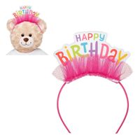 Cintillo cumpleaños rosado Build a Bear accesorios peluche