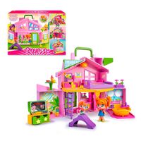 Playset muñecas Pinypon casa maletín plegable rosa
