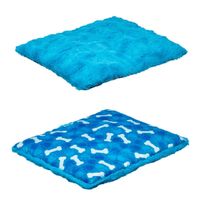 Cama para peluche Build a Bear azul reversible