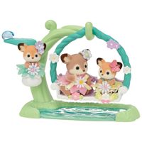 Figuras Sylvanian Families bebés ciervo columpio floral