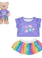 Set Falda Polera Flores Arcoíris Build-A-Bear