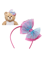 Cintillo Rosado Moño Tul Celeste Build-A-Bear