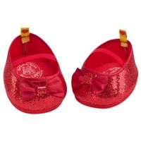 Zapatos Build a Bear rojos brillantes con moño