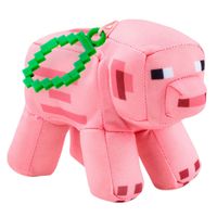 Peluche Minecraft cerdo con clip para mochila