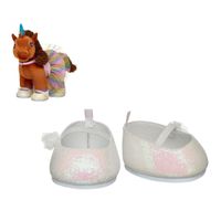 Zapatos planos Build a Bear blancos para peluche