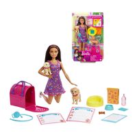 Set de juego Barbie adopta perritos con transportador