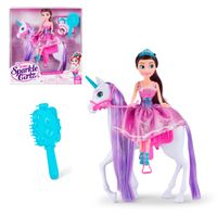 Muñeca princesa Sparkle Girlz 27 cm con caballo unicornio
