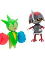 Set 2 figuras de entre 5 a 8 cm pokémon - roselia + pawniard