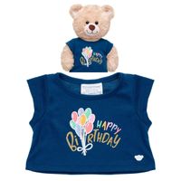 Polera Build a Bear cumpleaños azul con globos