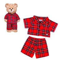 Pijama Build a Bear escocés rojo para peluches