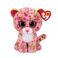 Peluche Beanie Boos colección Lainey leopardo rosado mediano