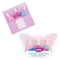 Set de esmaltes Make It Real mariposa 3 colores y stickers