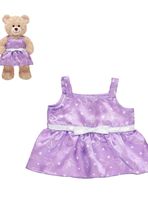 Vestido Build a Bear morado mariposas para peluche
