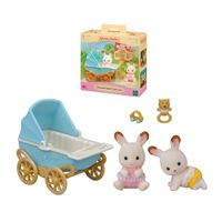 Playset figuras Sylvanian Families cochecito gemelar bebé