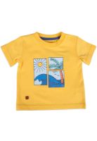 Polera Manga Corta Bebe Niño Amarillo Pillin