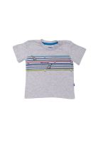 Polera Manga Corta Bebe Niño Gris Claro Pillín