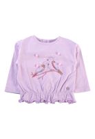 Polera Manga Larga Bebé Niña Rosado Pillin