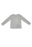 Polera M/L Glitter Algodón Invierno Niña Gris
