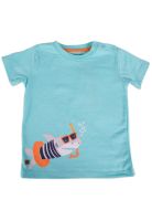 Polera Manga Corta Bebe Niño Turquesa Pillin