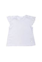 Polera Manga Corta Bebe Niña Blanco Pillin