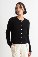 Cárdigan Calado Cuello Redondo Negro Nicopoly