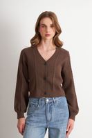 Cárdigan Diseño Trenzado Café Nicopoly