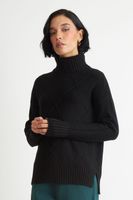 Sweater Cuello Alto Rombos Negro Nicopoly