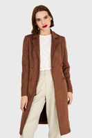 Trench Lazo Tipo Gamuza Café Nicopoly