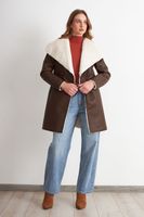 Chaqueta Ecocuero/Tipo Piel Café Nicopoly