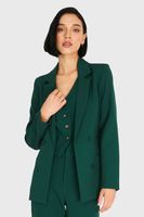 Blazer De Tope Botones Decorativos Verde Oscuro Nicopoly