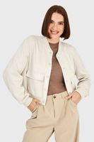 Bomber Tipo Gamuza Blanco Invierno Invierno Nicopoly